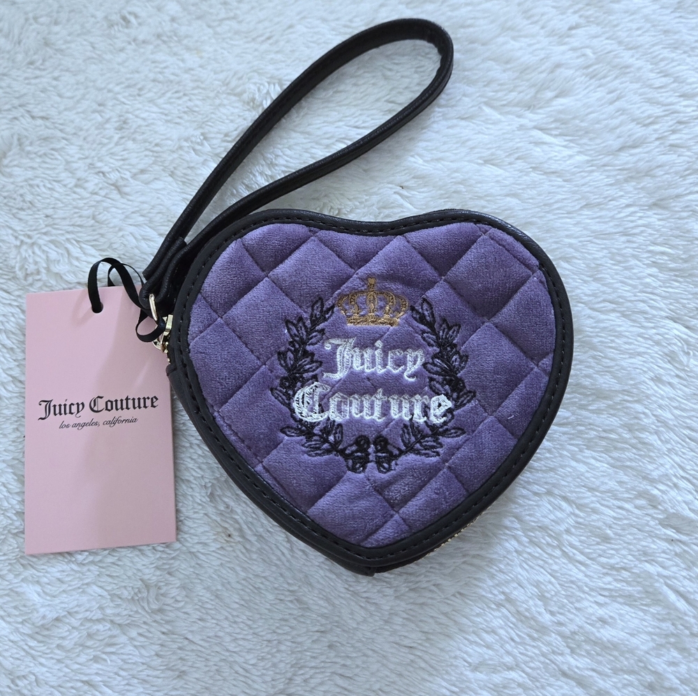Juicy🍊 Couture Dusty Violet💜 Royal👑 Couture Heart🩷 Zip Around Coin Purse - Picture 9 of 16
